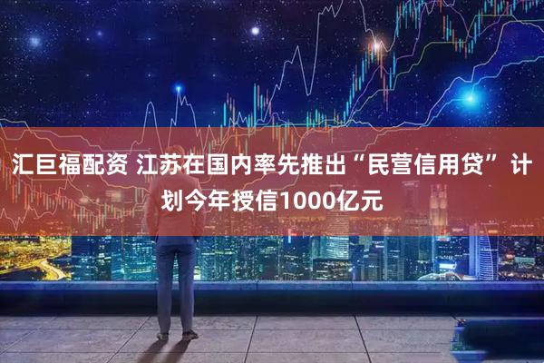 汇巨福配资 江苏在国内率先推出“民营信用贷” 计划今年授信1000亿元