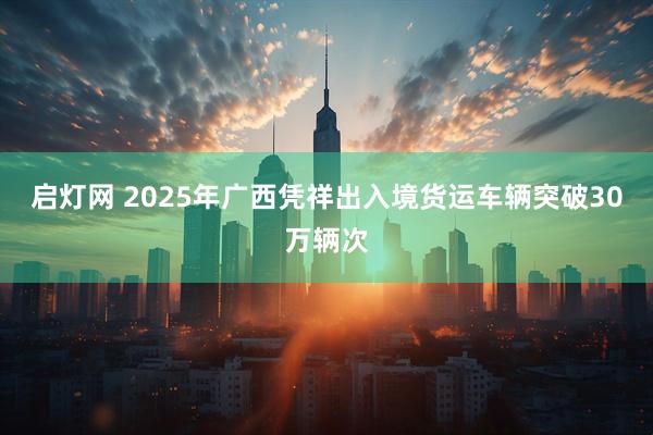 启灯网 2025年广西凭祥出入境货运车辆突破30万辆次